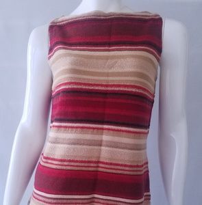Ralph Lauren Sleeveless Knit Tank Top Striped Red